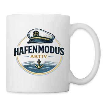 Hafenmodus aktiv maritimer Anker Spruch - Tasse - Weiß - Rechts