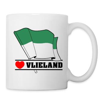 I Love Vlieland – Design der Inselflagge - Tasse - Weiß - Rechts