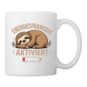 Faultier Energiesparmodus Aktiviert Shirt - Tasse - Weiß - Rechts