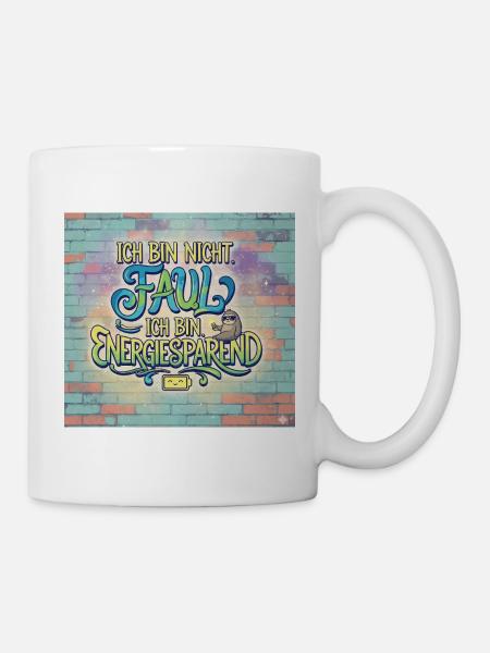 Ich bin nicht faul, energiesparend - Tasse - Weiß