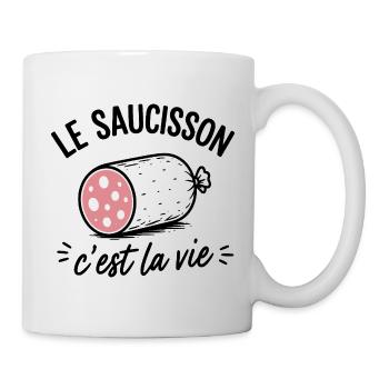 Le Saucisson C'est La Vie Design Humoristique - Mug blanc - blanc - Droite