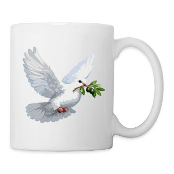 Taube mit Olivenzweig - Tasse - Weiß - Rechts