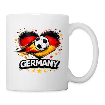 Graphique du cœur du football allemand - Mug blanc - blanc - Droite