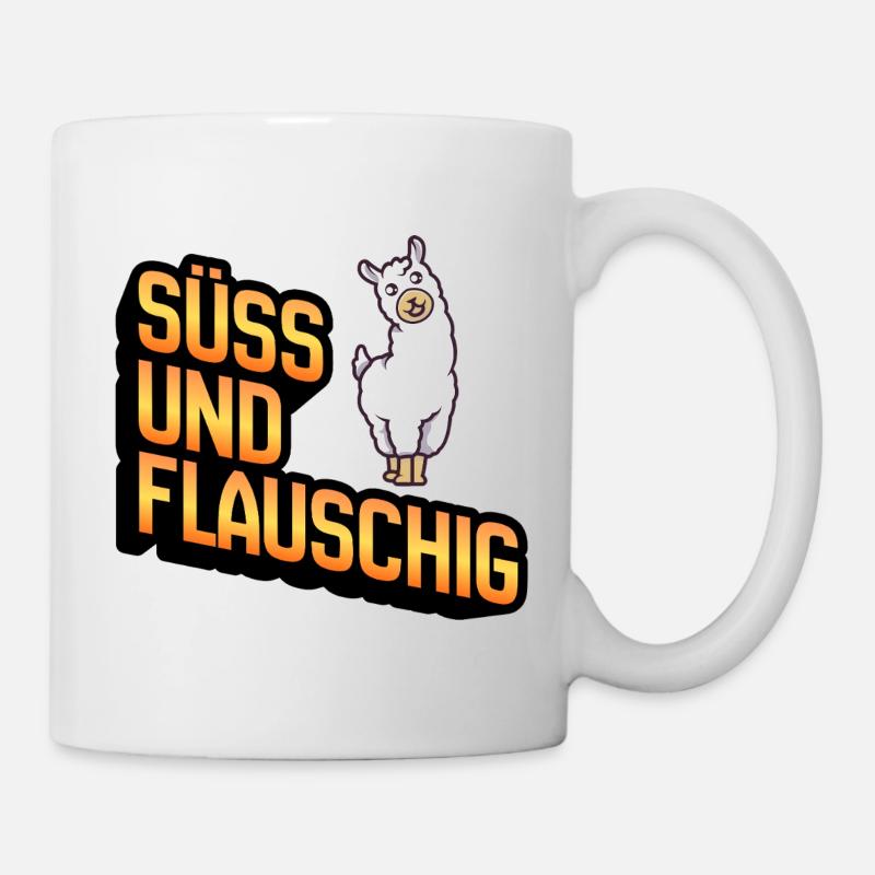 Süss und Flauschig Lama - Tasse - Weiß