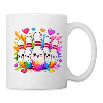 Merveille colorée de la quille de joie du bowling - Mug blanc - blanc - Droite