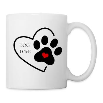 Dog Love – Heart Paw - Mug - white - Right