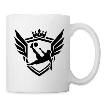 Blason du footballeur à coup de pied aérien - Mug blanc - blanc - Droite