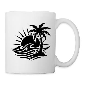 Palm Tree Beach Ocean - Mug - white - Right