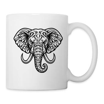 Majestätischer Elefantenkopf - Tasse - Weiß - Rechts