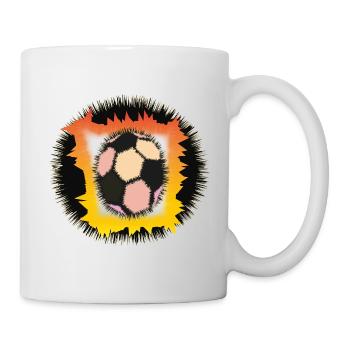 Flammendes Fußball-Symbol - Tasse - Weiß - Rechts