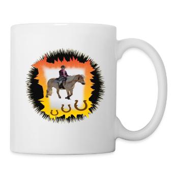 Sonnenfeuer Pferderitt - Tasse - Weiß - Rechts