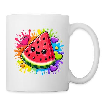 Kawaii Watermelon with Rainbow - Mug - white - Right