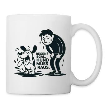 Regenhund Muss Raus - Tasse - Weiß - Rechts