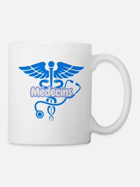 Médecins Caduceus Bleu - Mug blanc - blanc