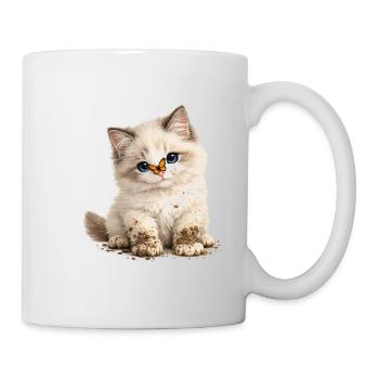 Little cute kitten with mud paws - Mug - white - Right