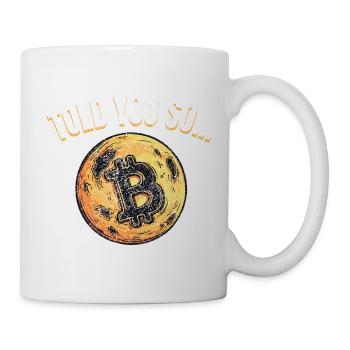 to the moon - Bitcoin, Bitcoiner Geschenkidee - Tasse - Weiß - Rechts