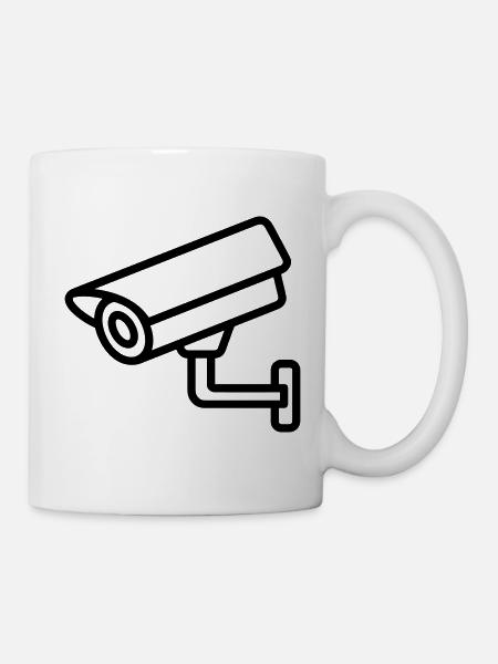 Überwachungskamera - Tasse - Weiß