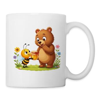 Amis du miel : l’ours et l’abeille - Mug blanc - blanc - Droite