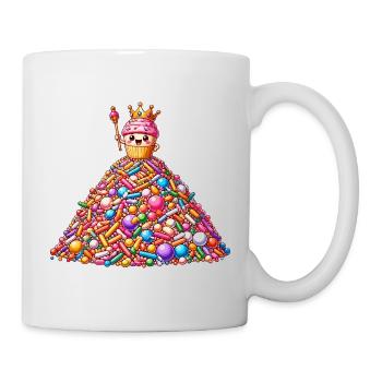Montagne de bonbons colorée avec cupcake - Mug blanc - blanc - Droite