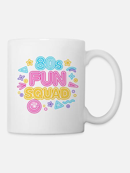 80er Fun Squad Neon Glow - Tasse - Weiß