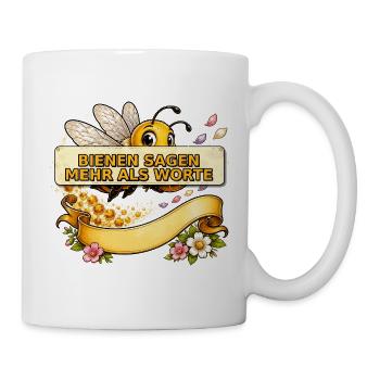 Biene Honig Imker Honigwabe Blumen Wiese Insekt - Tasse - Weiß - Rechts