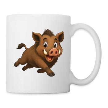Laufendes Wildschwein - Tasse - Weiß - Rechts