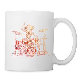Geschenkidee für eine Percussionistin mit Drum Kit - Tasse - Weiß - Rechts