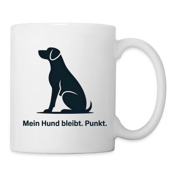 Sitzender Hund Silhouette – Loyaler Eindruck - Tasse - Weiß - Rechts