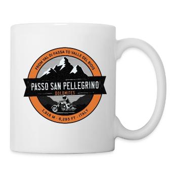Passo San Pellegrino Dolomites Motorcycle t-shirt  - Mug blanc - blanc - Droite