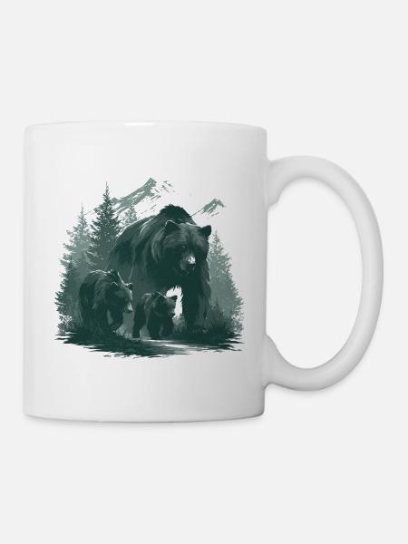 Mama-Geschenk | Wilderness Family Bear - Tasse - Weiß