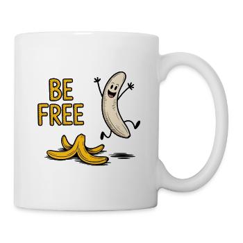 Funny Banana Jumps Out of the Shell - Be Free - Mug - white - Right