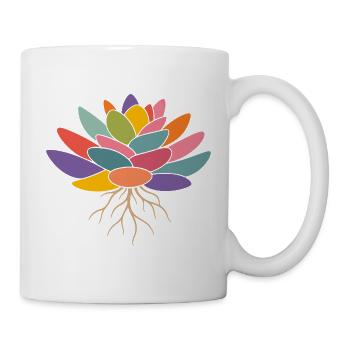Succulente colorée avec un motif de racines - Mug blanc - blanc - Droite