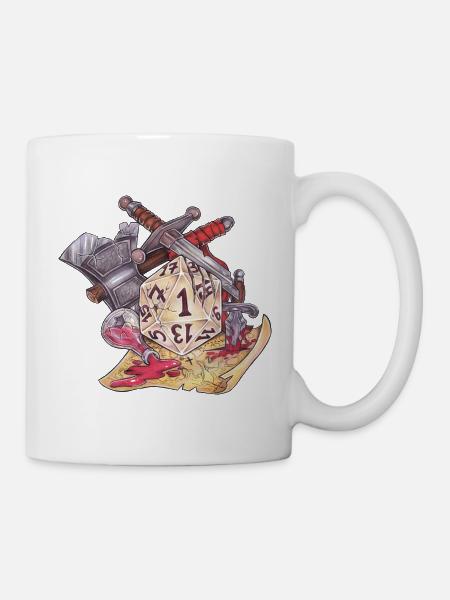 Rollenspiel Tabletop D20 Würfel Geschenk Fail - Tasse - Weiß
