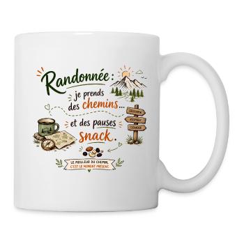 Randonnée: Chemins et Snacks - Mug blanc - blanc - Droite