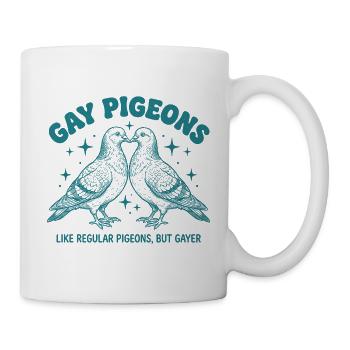 Pride Month LGBTQ – Schwule Tauben - Tasse - Weiß - Rechts
