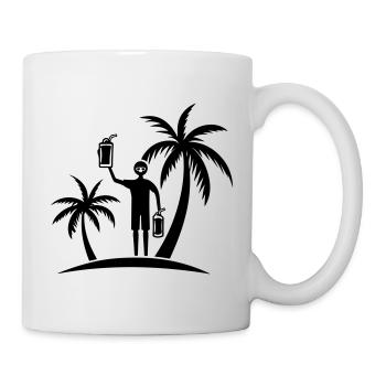 Fête de plage Palm Tree Symbol, - Mug blanc - blanc - Droite