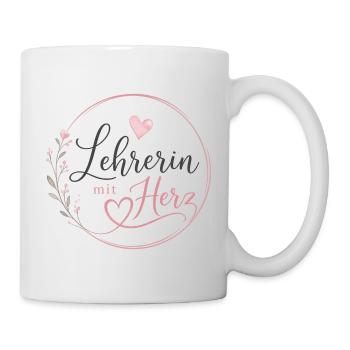 Lehrerin mit Herz!  - Tasse - Weiß - Rechts