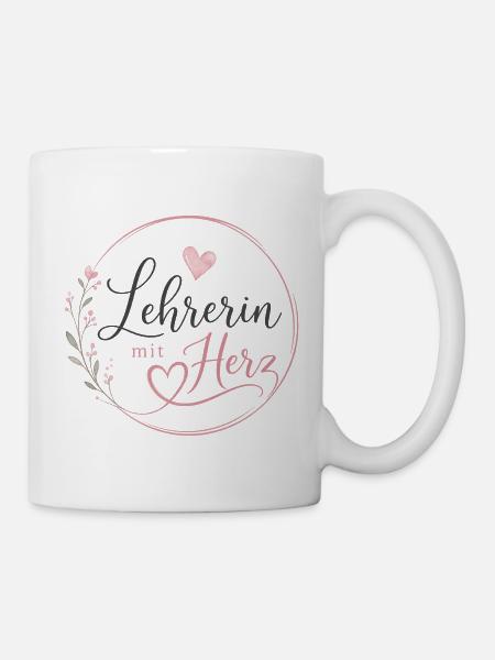 Lehrerin mit Herz!  - Tasse - Weiß