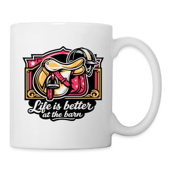 Leben besser im Stall - Tasse - Weiß - Rechts