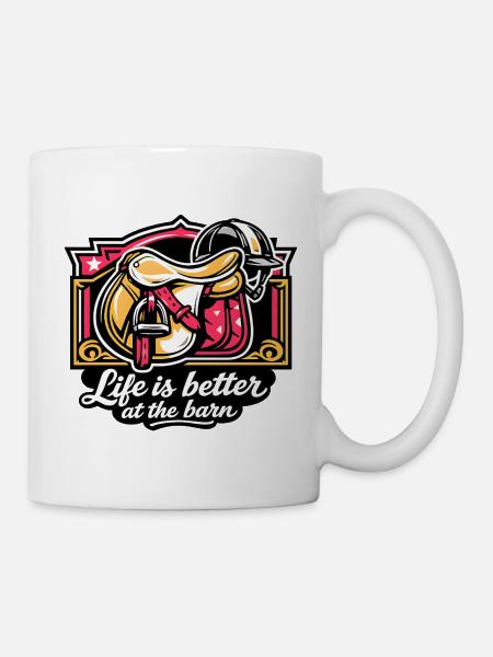 Leben besser im Stall - Tasse - Weiß