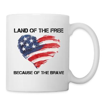 USA Herz - Terre de la liberté grâce aux Braves - Mug blanc - blanc - Droite
