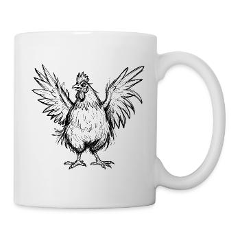 Croquis du poulet fou - Mug blanc - blanc - Droite