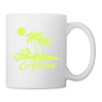 Aloha Palmen Insel Silhouette - Tasse - Weiß - Rechts
