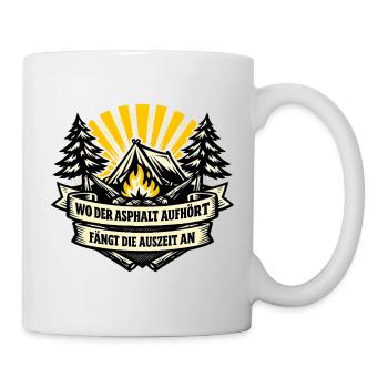 Camping-Auszeit am Waldfeuer - Tasse - Weiß - Rechts