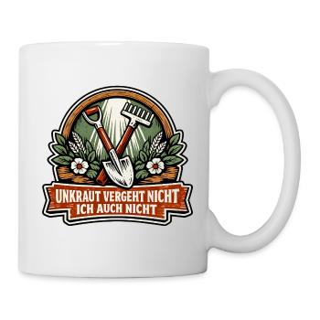 Unkraut vergeht nicht Gartenhumor - Tasse - Weiß - Rechts