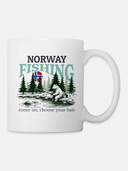 Norwegen Angeln - Tasse - Weiß