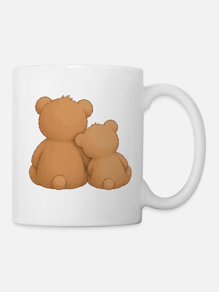 Kuschelbären Freundschaft Zusammenhalt Tiermotiv - Tasse - Weiß