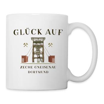  Dortmund, Glück Auf, Zeche Gneisenau - Tasse - Weiß - Rechts