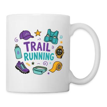 Trail running - Mug blanc - blanc - Droite