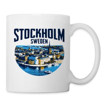 Stockholm Sweden Skyline With Water And Buildings - Tasse - Weiß - Rechts